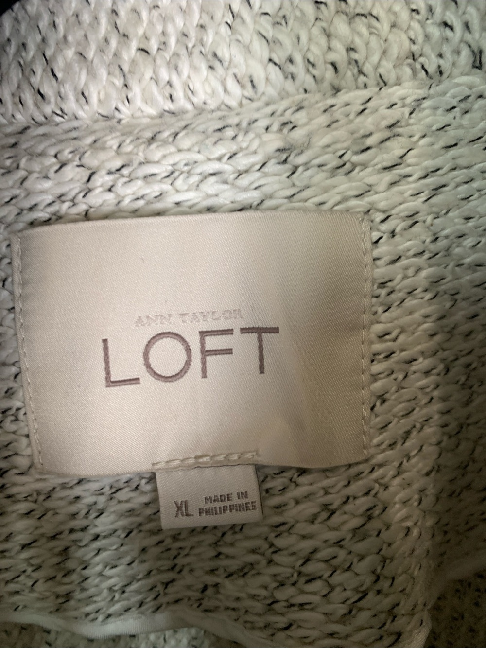 LOFT Cream Cozy Funnel Neck Knit Jacket - Picture 2 of 6